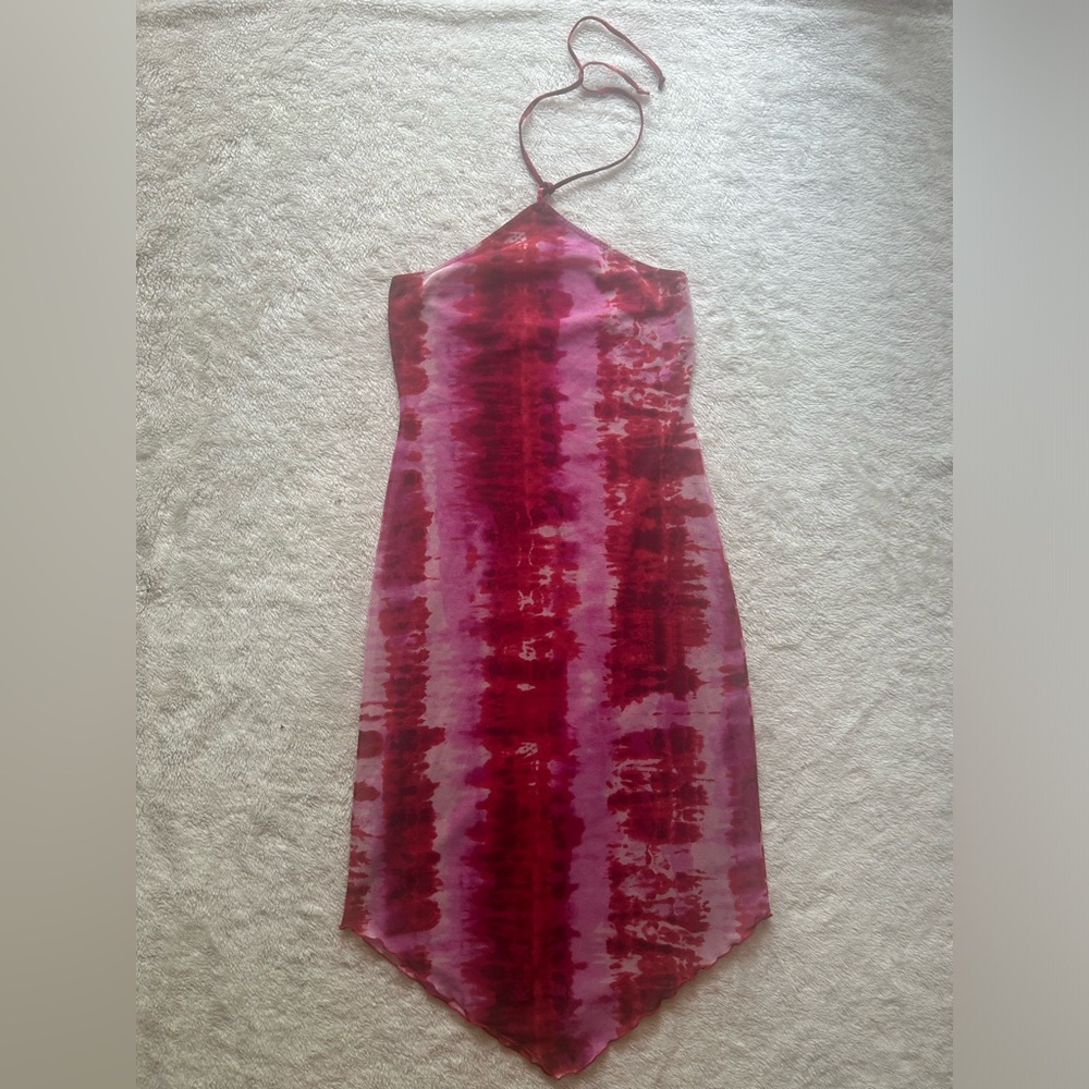 2000’s Red and Pink Halter Dress